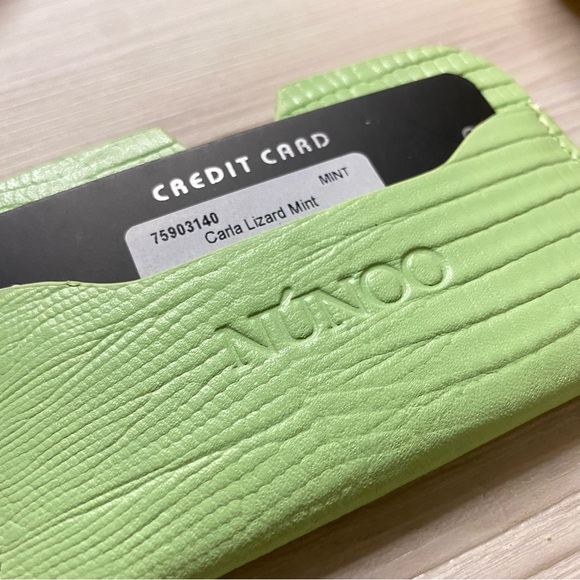 Nunoo Carla Green Faux Lizard Skin Mint Card Holder - Picture 3 of 7
